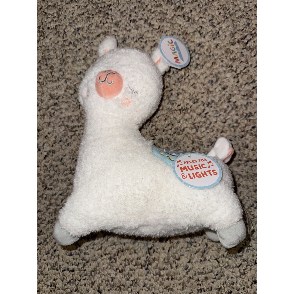 Magic Years 10" Plush Llama Musical Lights Up Stuffed Animal Toy‎ New White